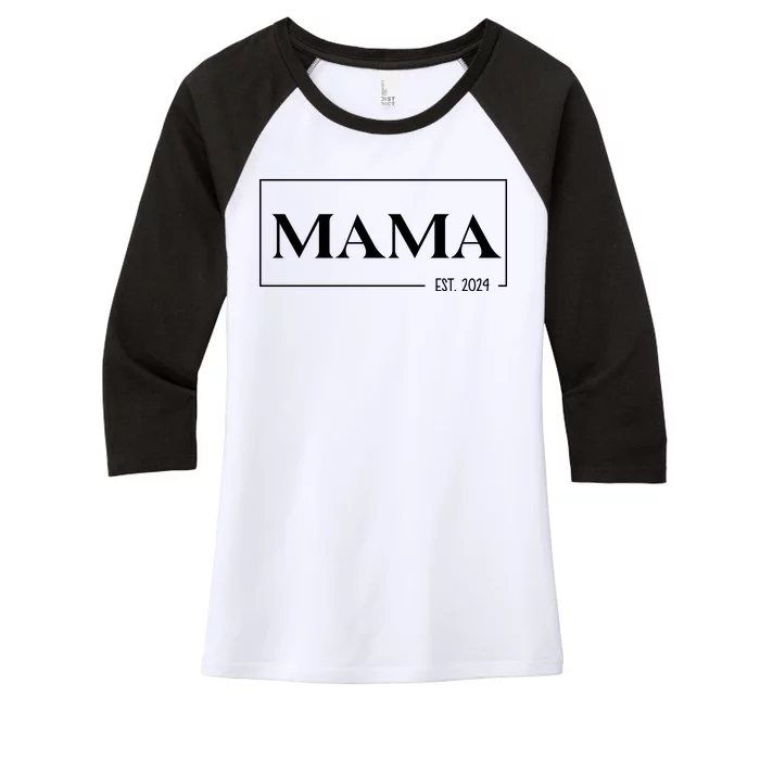 Mama Est 2024 Mothers Day Gift Women's Tri-Blend 3/4-Sleeve Raglan Shirt