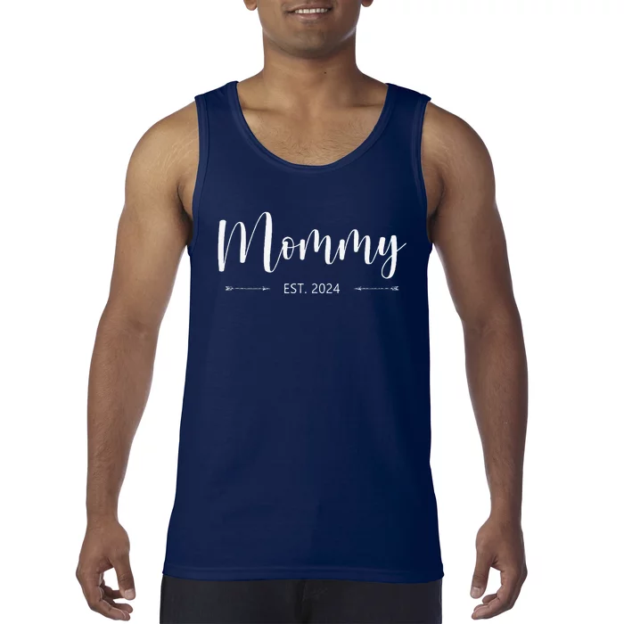 Mommy Est 2024 Promoted To Mom 2024 MotherS Day New Mom Tank Top