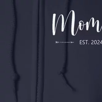 Mommy Est 2024 Promoted To Mom 2024 MotherS Day New Mom Full Zip Hoodie