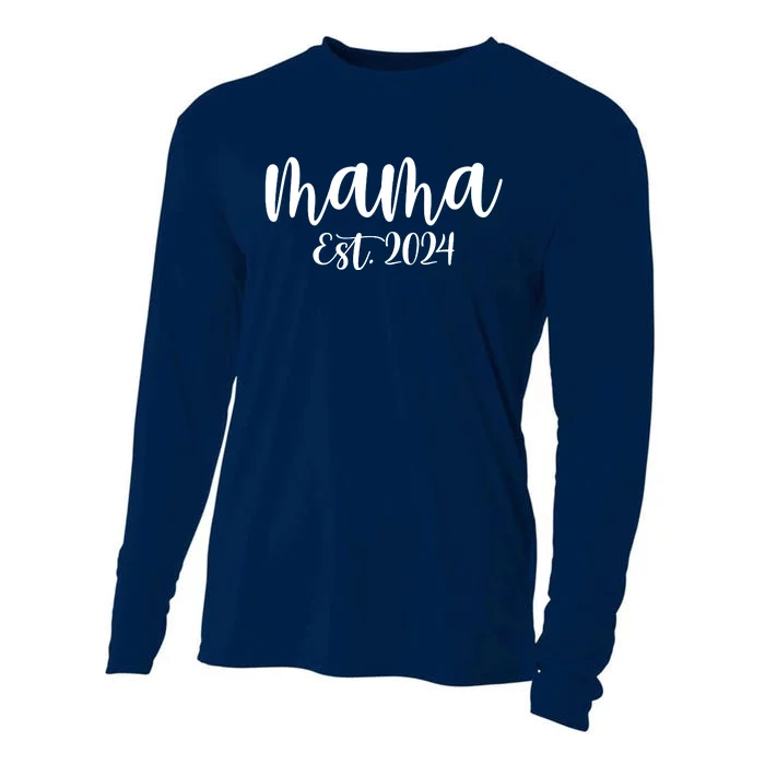 Mama Est 2024 Promoted To Mommy Mothers Day Mom 2024 Cooling Performance Long Sleeve Crew