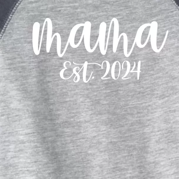 Mama Est 2024 Promoted To Mommy Mothers Day Mom 2024 Toddler Fine Jersey T-Shirt