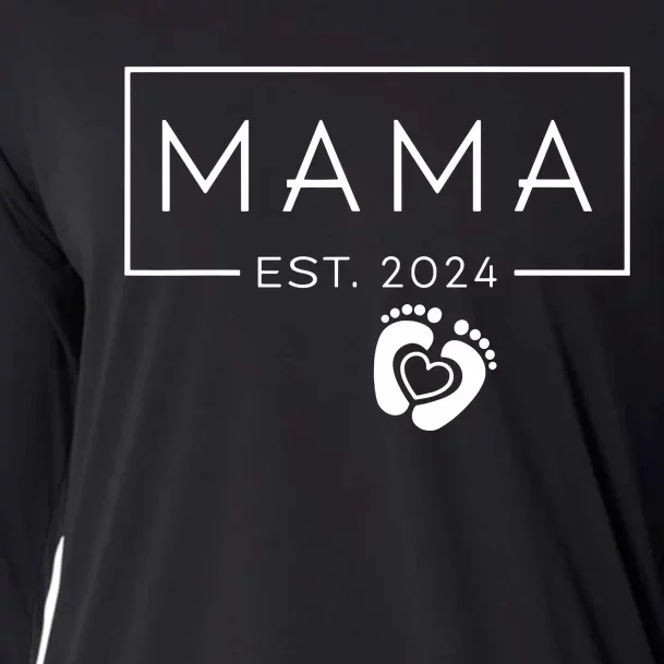 Mama Est 2024 Promoted To Mommy Mothers Day Mom 2024 Cooling Performance Long Sleeve Crew