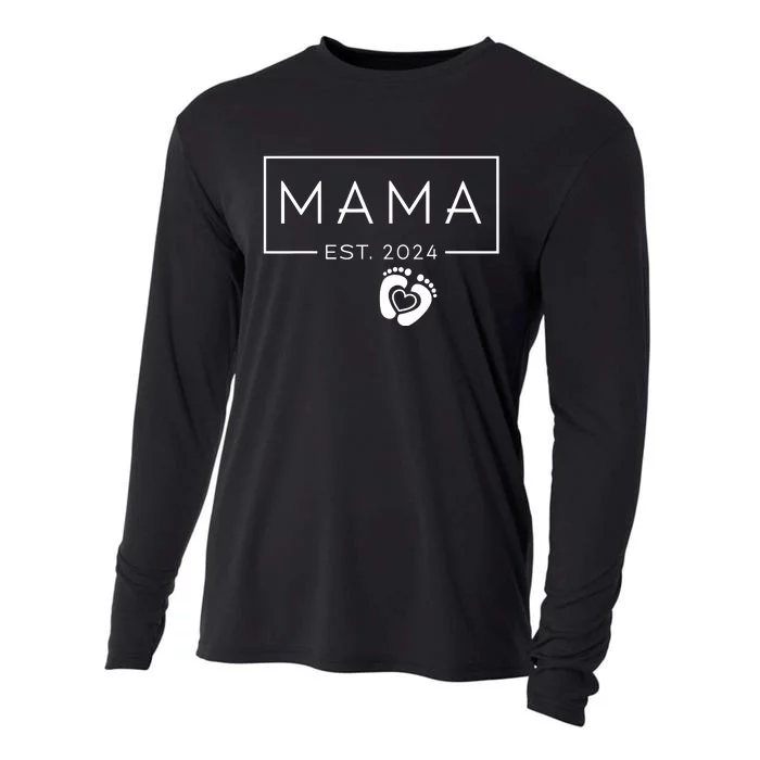 Mama Est 2024 Promoted To Mommy Mothers Day Mom 2024 Cooling Performance Long Sleeve Crew