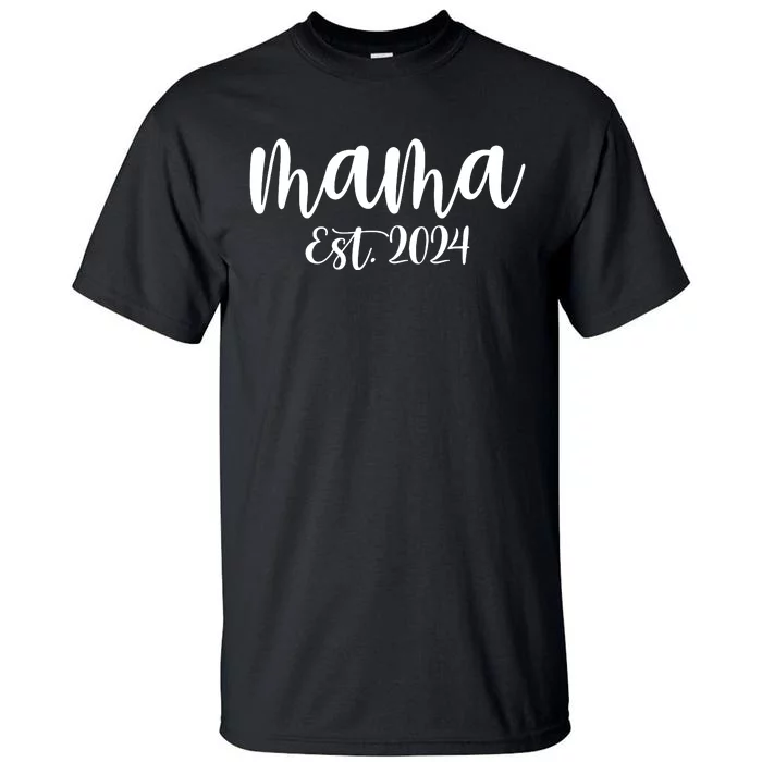 Mama Est 2024 Promoted To Mommy Mothers Day Mom 2024 Tall T-Shirt