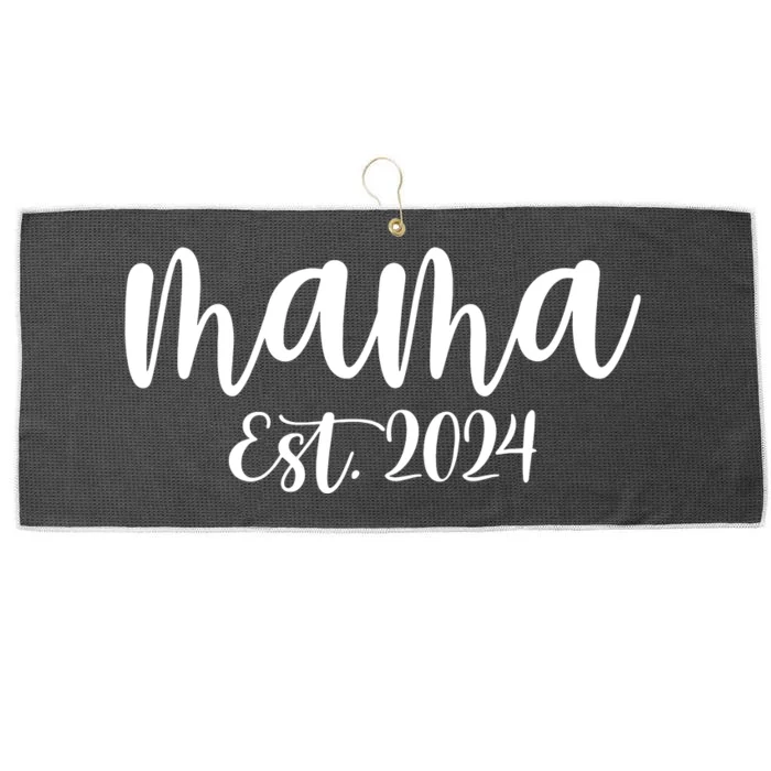 Mama Est 2024 Promoted To Mommy Mothers Day Mom 2024 Large Microfiber Waffle Golf Towel