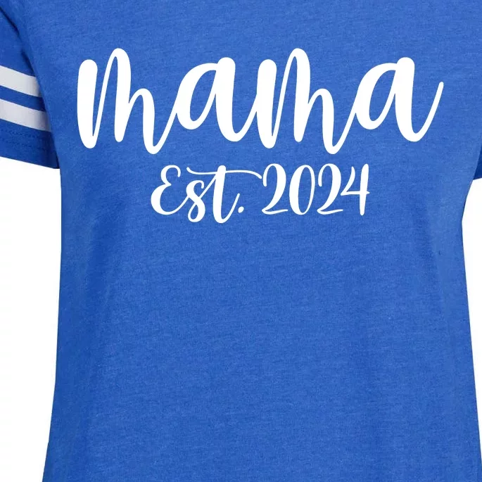 Mama Est 2024 Promoted To Mommy Mothers Day Mom 2024 Enza Ladies Jersey Football T-Shirt