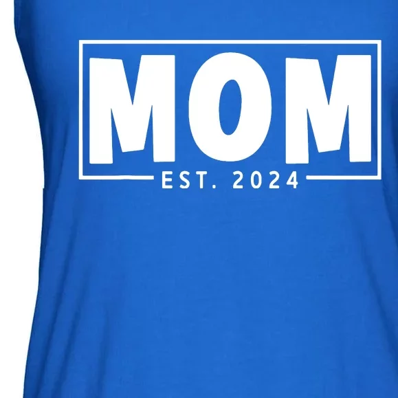 Mom Est 2024 Expect Baby 2024 Mother 2024 New Mom 2024 Ladies Essential Flowy Tank