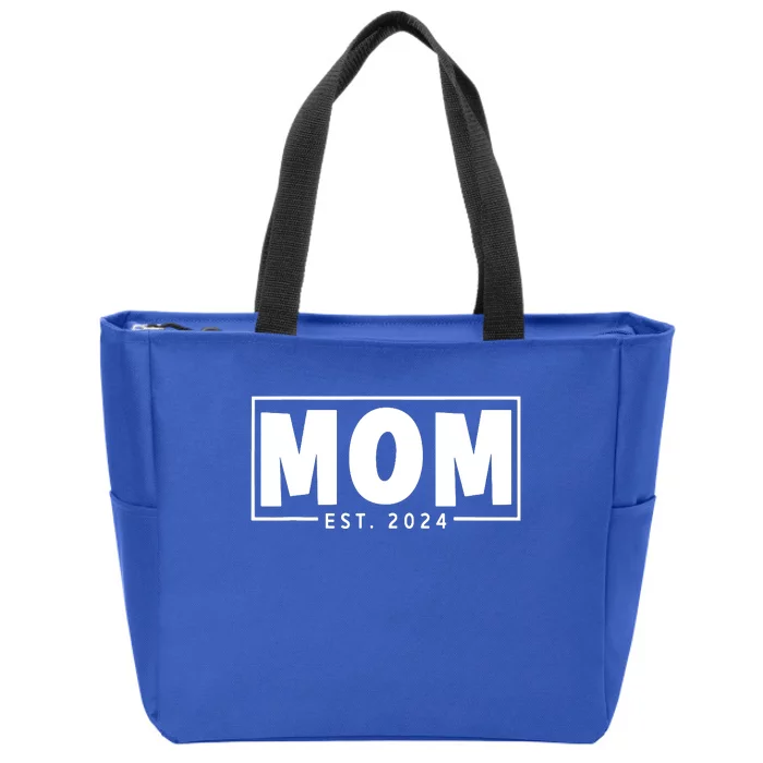 Mom Est 2024 Expect Baby 2024 Mother 2024 New Mom 2024 Zip Tote Bag