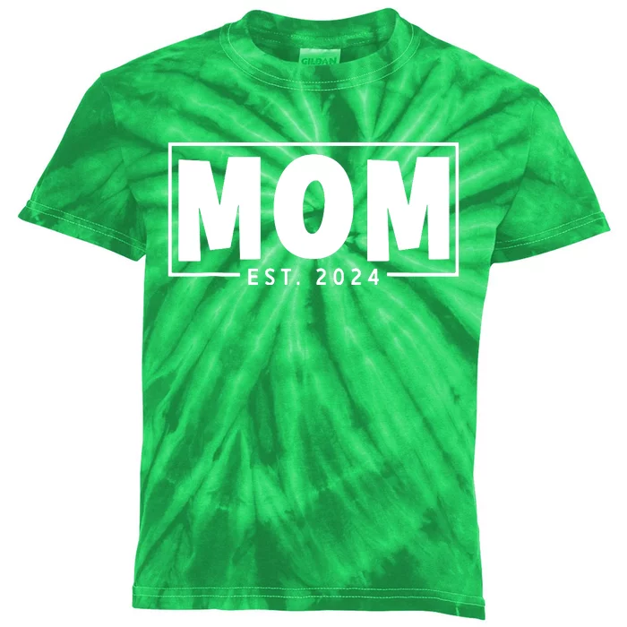 Mom Est 2024 Expect Baby 2024 Mother 2024 New Mom 2024 Kids Tie-Dye T-Shirt