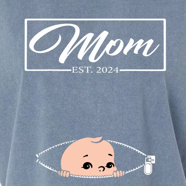 Mom Est 2024 Promoted To Mom 2024 Mother 2024 New Mom 2024 Garment-Dyed Women's Muscle Tee