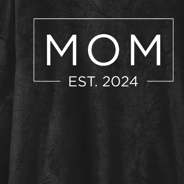 Mom Est 2024 Promoted To Mommy Mothers Day 2024 New Mom Hooded Wearable Blanket