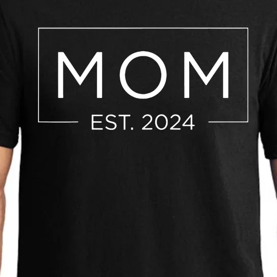 Mom Est 2024 Promoted To Mommy Mothers Day 2024 New Mom Pajama Set