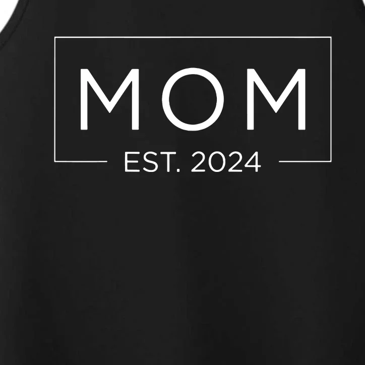 Mom Est 2024 Promoted To Mommy Mothers Day 2024 New Mom Performance Tank