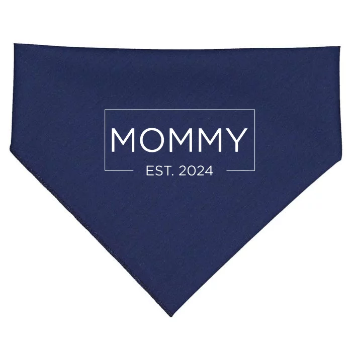 Mommy Est 2024 Pregnancy Announcement Mothers Day 2024 USA-Made Doggie Bandana