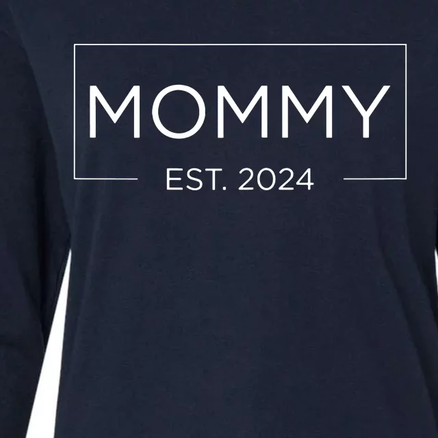 Mommy Est 2024 Pregnancy Announcement Mothers Day 2024 Womens Cotton Relaxed Long Sleeve T-Shirt