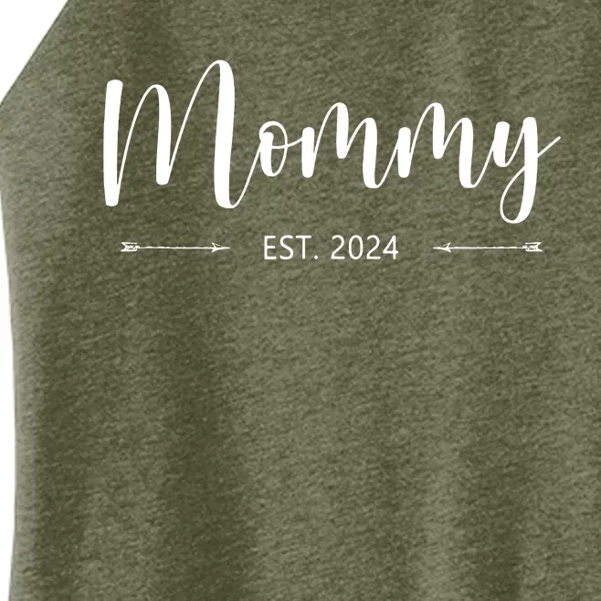 Mommy Est 2024 Promoted To Mom 2024 Mothers Day New Mom Women’s Perfect Tri Rocker Tank