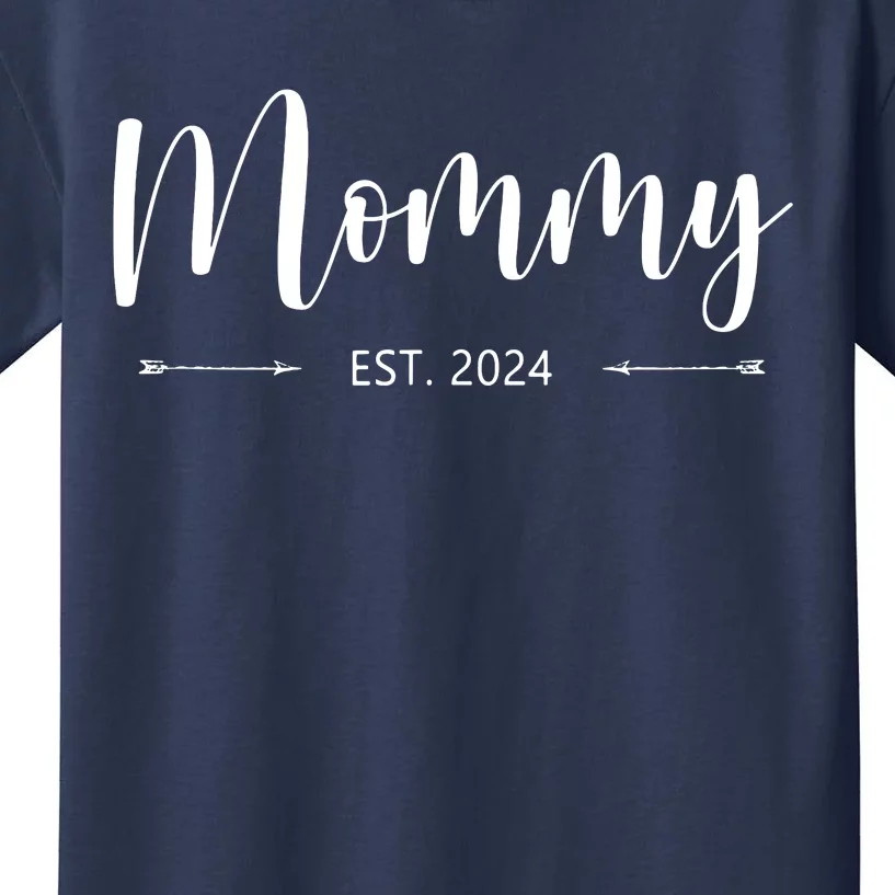 Mommy Est 2024 Promoted To Mom 2024 Mothers Day New Mom Kids T-Shirt