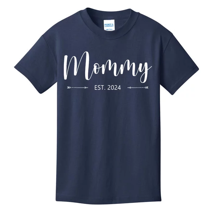 Mommy Est 2024 Promoted To Mom 2024 Mothers Day New Mom Kids T-Shirt