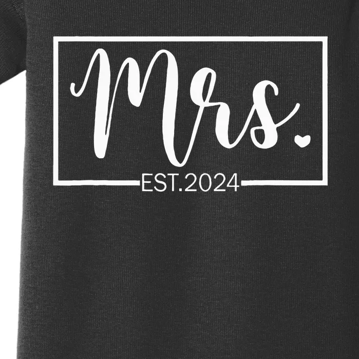 Mrs. Est. 2024 Just Married Wedding Wife Mr & Mrs Gifts Baby Bodysuit