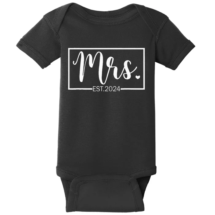 Mrs. Est. 2024 Just Married Wedding Wife Mr & Mrs Gifts Baby Bodysuit