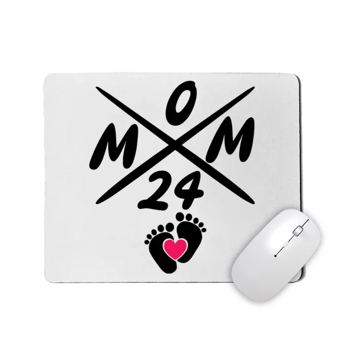 Mama Est 2024 Promoted To Mommy Mothers Day Mom 2024 Mousepad