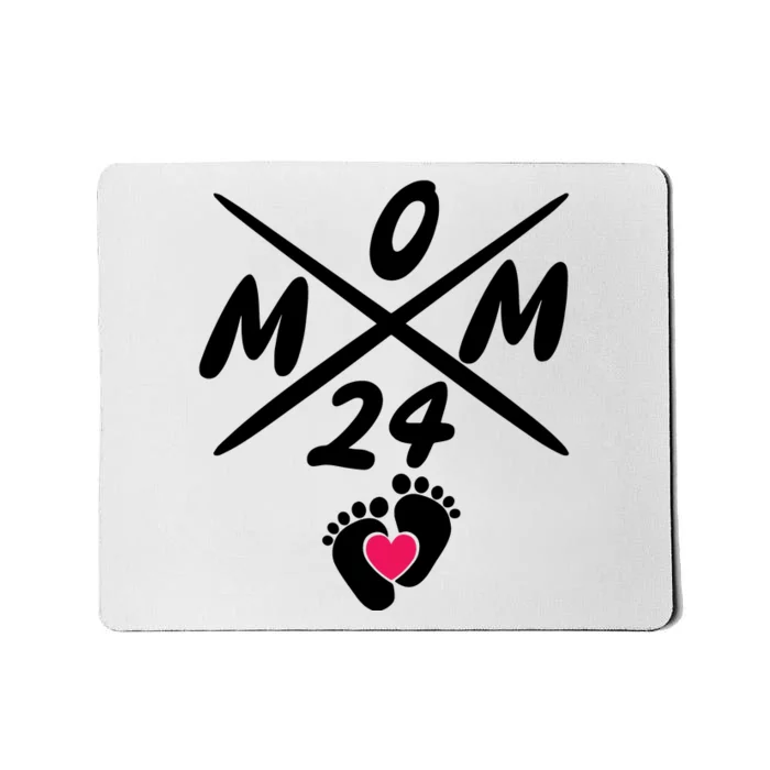 Mama Est 2024 Promoted To Mommy Mothers Day Mom 2024 Mousepad