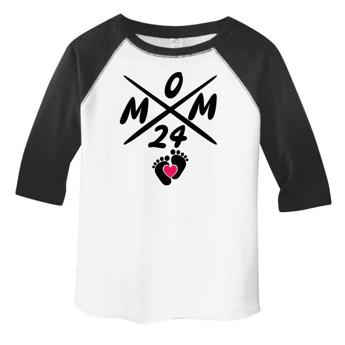 Mama Est 2024 Promoted To Mommy Mothers Day Mom 2024 Toddler Fine Jersey T-Shirt