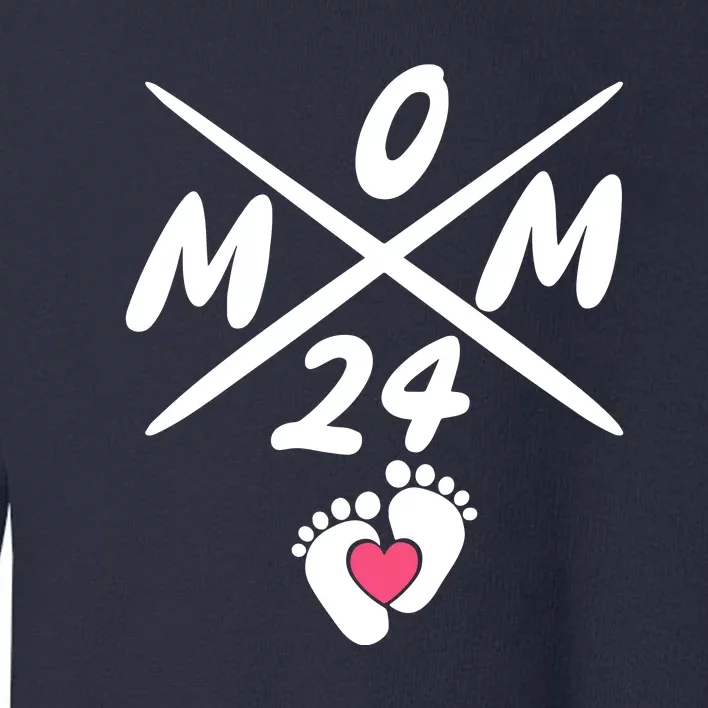 Mama Est 2024 Promoted To Mommy Mothers Day Mom 2024 Toddler Sweatshirt