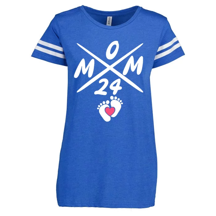 Mama Est 2024 Promoted To Mommy Mothers Day Mom 2024 Enza Ladies Jersey Football T-Shirt