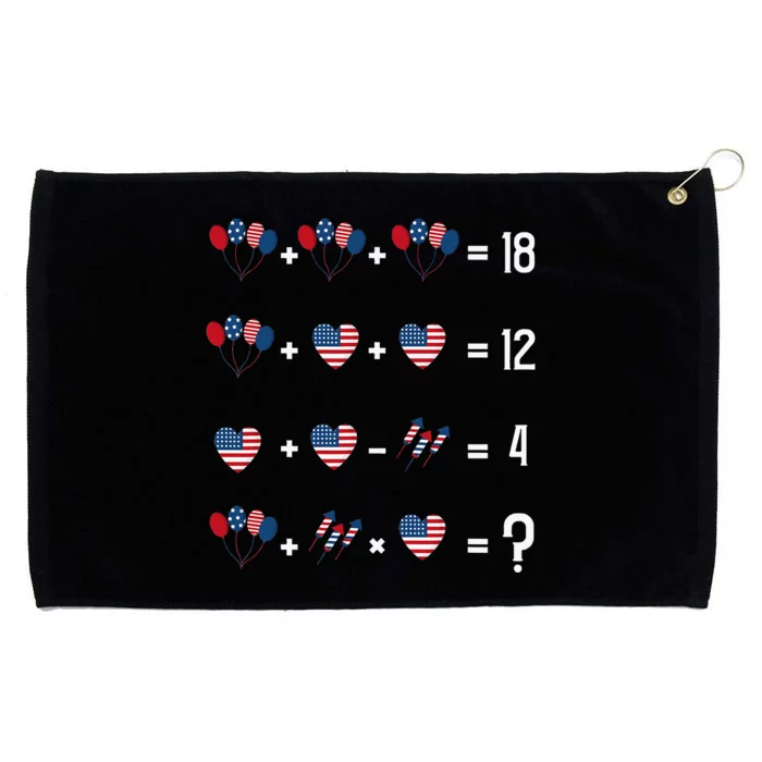 Math Equation 4th Of July American Flag Memorial Day Grommeted Golf Towel