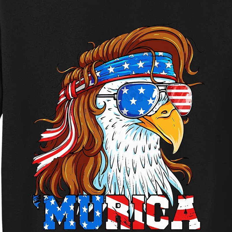 Murica Eagle 4th Of July Mullet American Flag Usa Patriotic Tall Sweatshirt