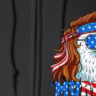 Murica Eagle 4th Of July Mullet American Flag Usa Patriotic Full Zip Hoodie