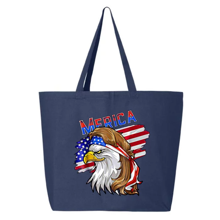 Merica Eagle American Flag Mullet Hair Redneck Hillbilly Gift 25L Jumbo Tote