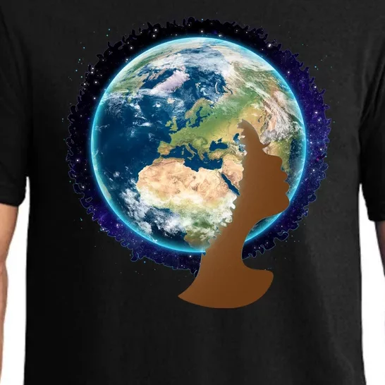 Mother Earth Afro Hair Galaxy Pajama Set