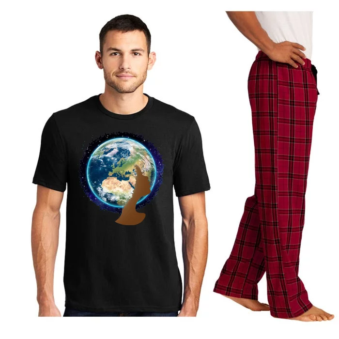 Mother Earth Afro Hair Galaxy Pajama Set