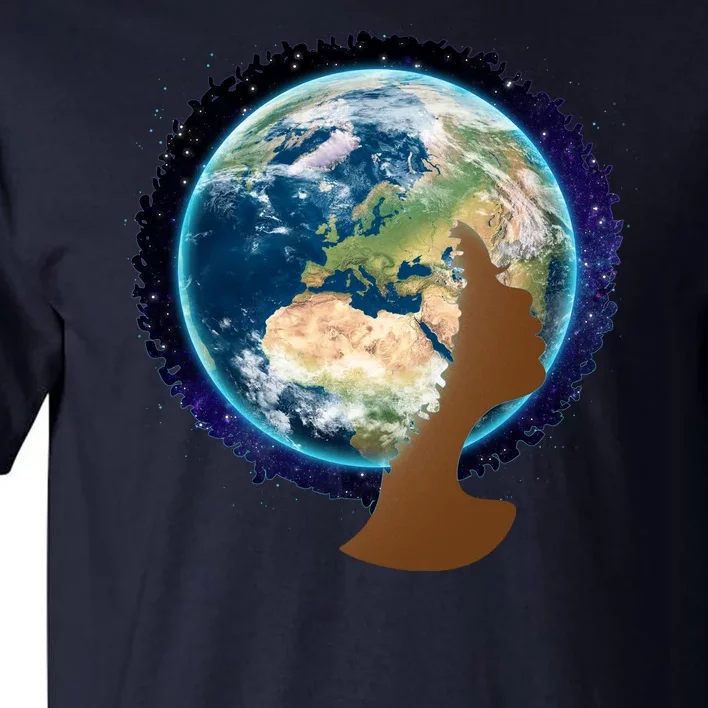 Mother Earth Afro Hair Galaxy Tall T-Shirt