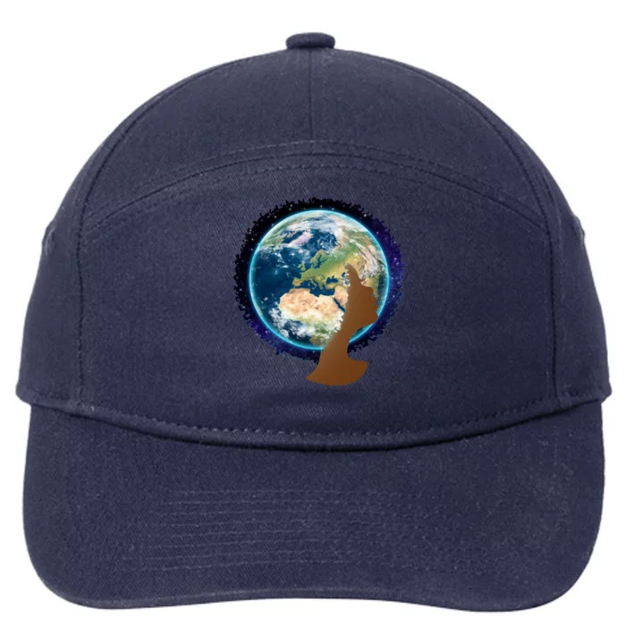 Mother Earth Afro Hair Galaxy 7-Panel Snapback Hat