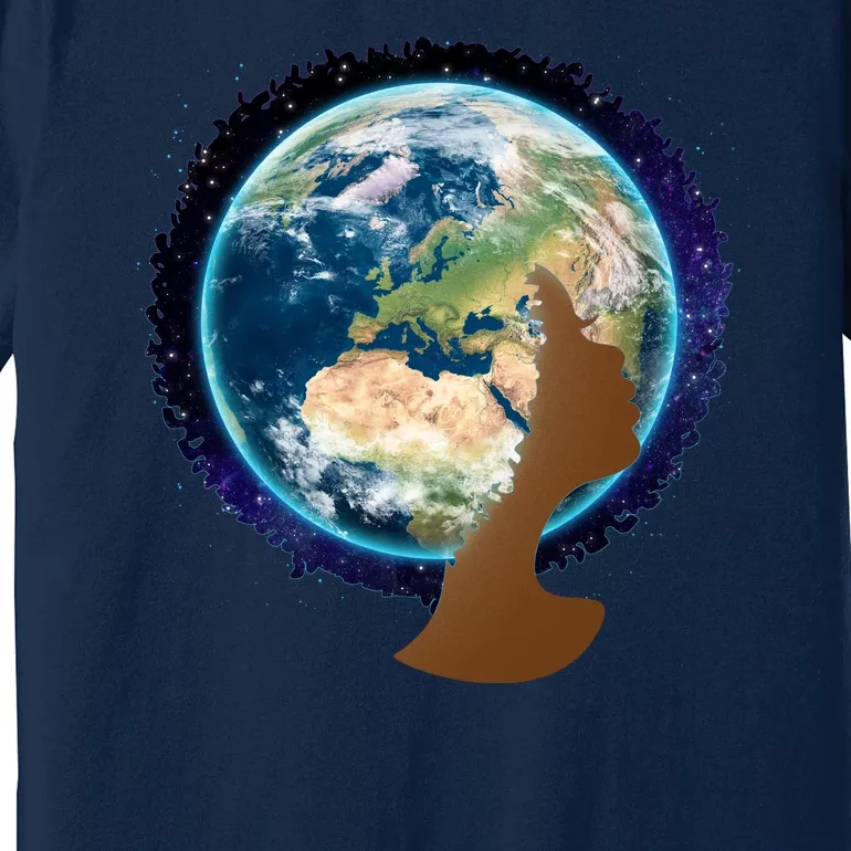 Mother Earth Afro Hair Galaxy Premium T-Shirt