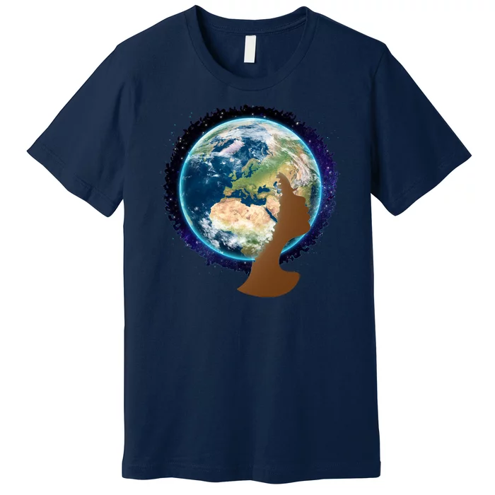 Mother Earth Afro Hair Galaxy Premium T-Shirt