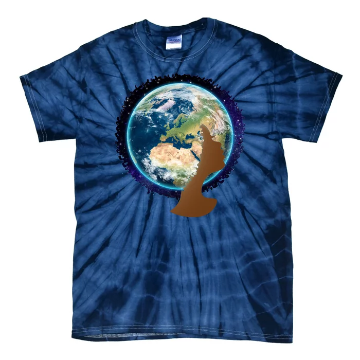 Mother Earth Afro Hair Galaxy Tie-Dye T-Shirt