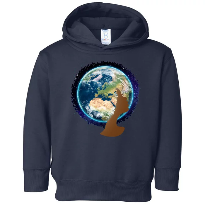 Mother Earth Afro Hair Galaxy Toddler Hoodie