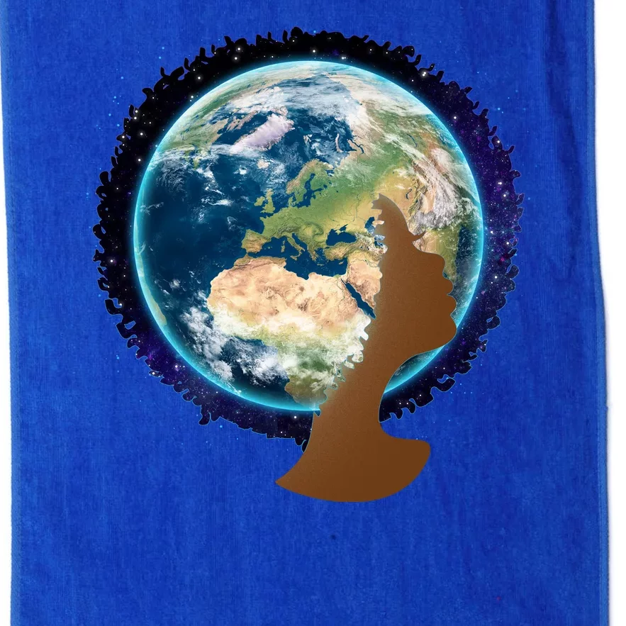 Mother Earth Afro Hair Galaxy Platinum Collection Golf Towel