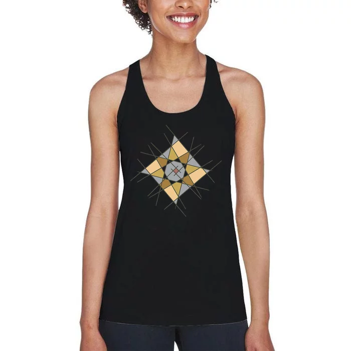 Modernhip Earthy Asymmetrical Mandala Women's Racerback Tank