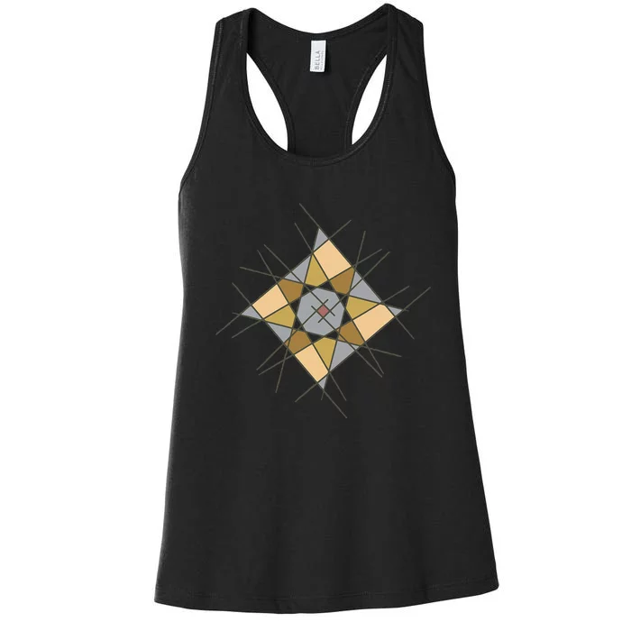 Modernhip Earthy Asymmetrical Mandala Women's Racerback Tank