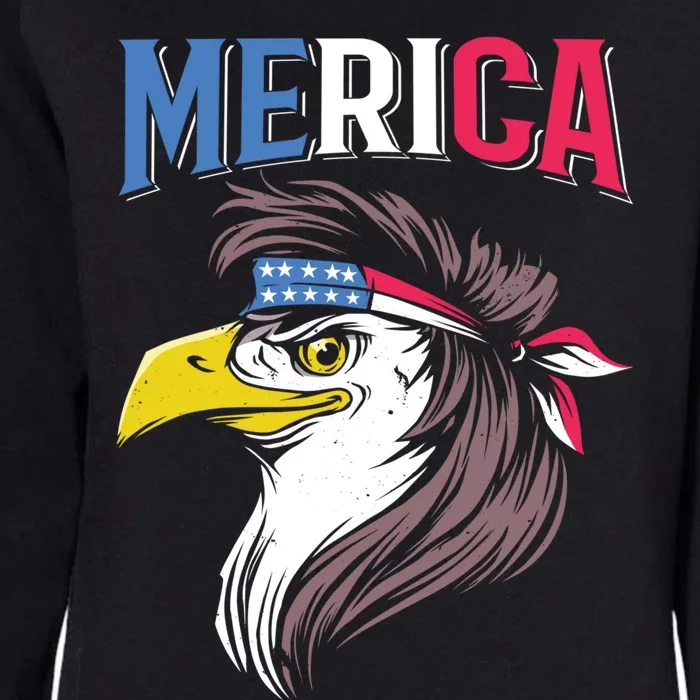 Mullet Eagle American Flag Usa Bird 4th Of July Merica Funny Gift Womens California Wash Sweatshirt