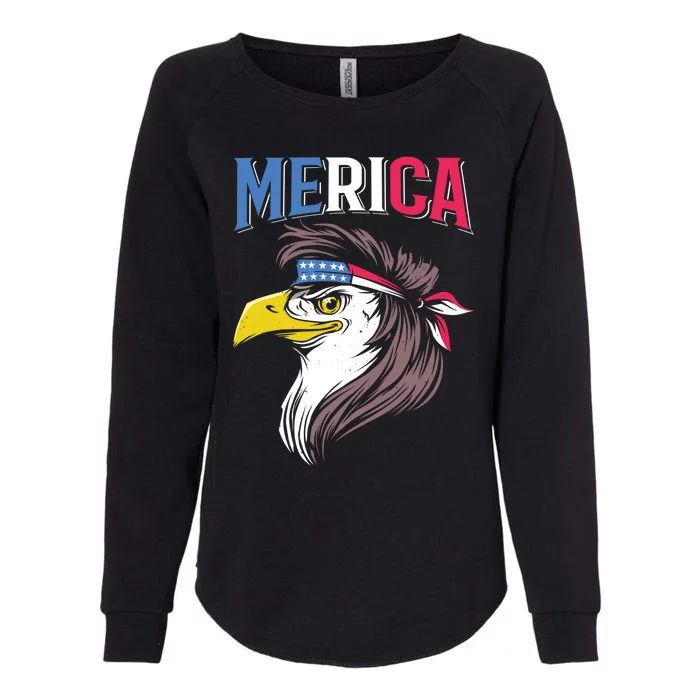 Mullet Eagle American Flag Usa Bird 4th Of July Merica Funny Gift Womens California Wash Sweatshirt