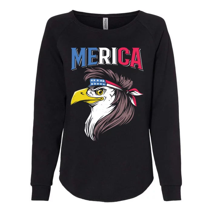 Mullet Eagle American Flag Usa Bird 4th Of July Merica Gift Womens California Wash Sweatshirt