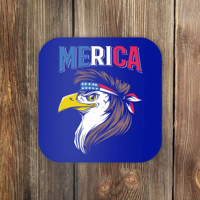 Mullet Eagle American Flag Usa Bird 4th Of July Merica Gift Coaster