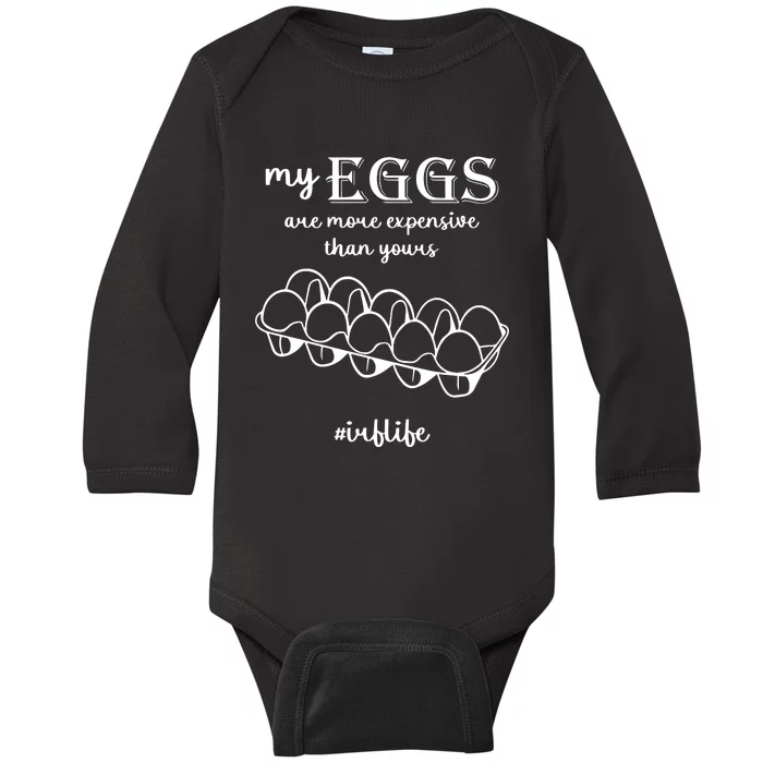 My Eggs Are More Expensive Than Yours Baby Long Sleeve Bodysuit