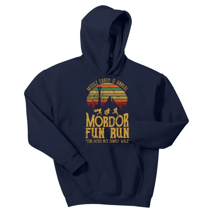 Middle Earth's Annual Mordor Fun Run One Does Not Simply Walk Into Mordor Kids Hoodie